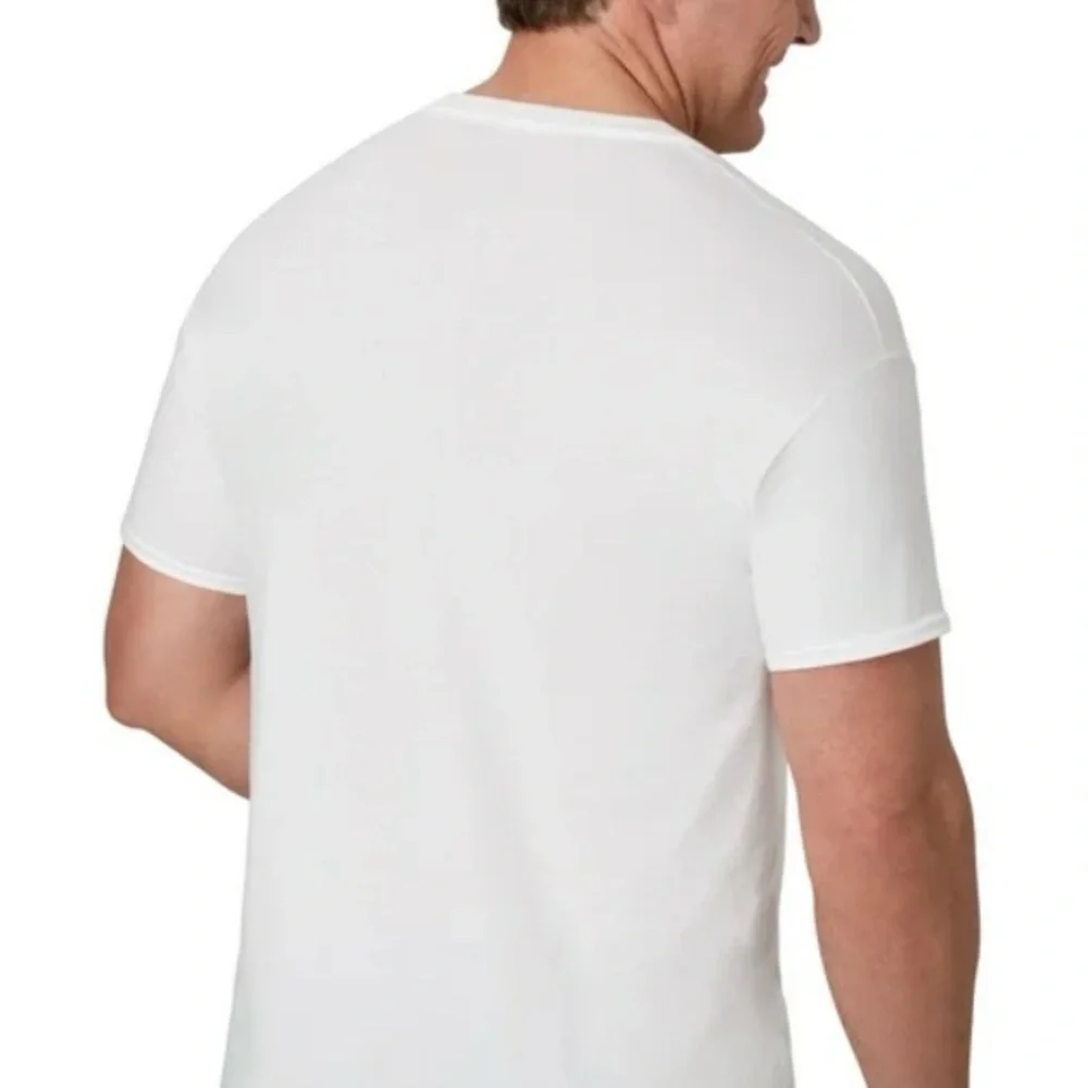 2 Hanes V-Neck Men’s T-Shirts 100% Cotton. Large - Picture 2 of 3